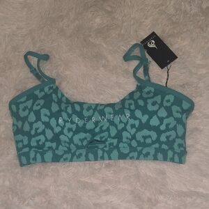 Ryderwear Teal Animal Print Sports Bra
